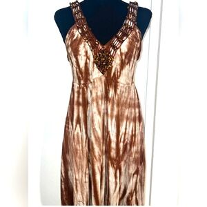 (M)🆕️🌼Vtg Rare International Concepts🌼Crotchet Gemstone Tie Dye Dress